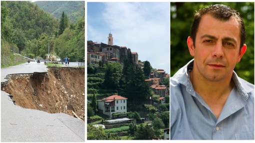 La strada crollata, Triora, il sindaco Massimo Di Fazio La strada crollata, Triora, il sindaco Massimo Di Fazio