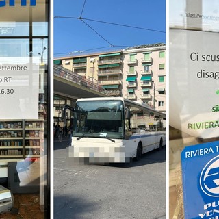 Sanremo: sciopero RT il 9 settembre, alla biglietteria spunta un cartello "Scusate per il disagio, ma non siamo di Riviera Trasporti" Sanremo: sciopero RT il 9 settembre, alla biglietteria spunta un cartello "Scusate per il disagio, ma non siamo di Riviera Trasporti"