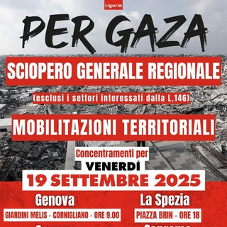 Gaza, la Cgil Liguria proclama lo sciopero generale: manifestazioni in tutta la regione il 19 settembre