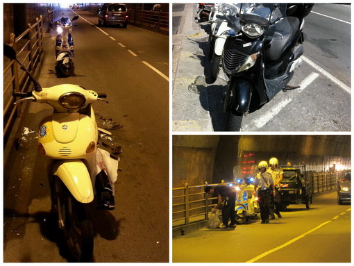 Sanremo: scontro tra scooter nella galleria Francia, è caccia al 'pirata' scappato via a piedi Sanremo: scontro tra scooter nella galleria Francia, è caccia al 'pirata' scappato via a piedi