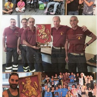 Ventimiglia: il Sestiere Burgu porta in visita ai commercianti il trofeo del 'Palio Cittadino 2015'