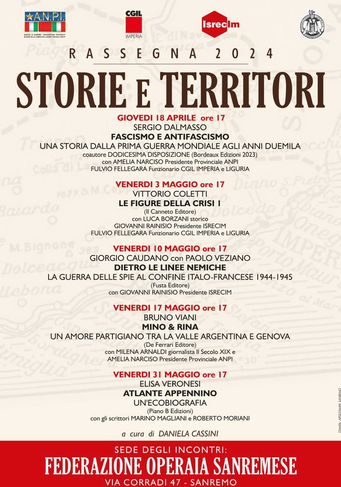 Sanremo: ritorna la Rassegna Storie e Territori con l'incontro dal titolo 'Fascismo e antifascismo'