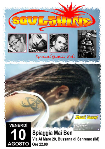 Sanremo: stasera alla spiaggia Mai Men di Bussana, musica live con i Soulshine
