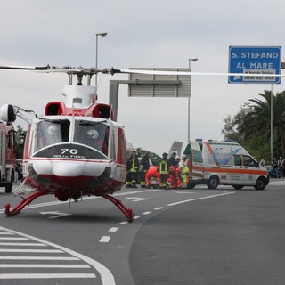 Santo Stefano al Mare: bimbo di 8 anni investito sulla pista ciclabile, trasportato in elicottero a Genova