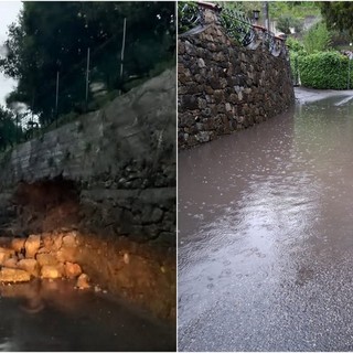 Ventimiglia, maltempo: smottamento in via Fontana (Foto)