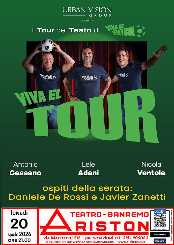 “Viva El Tour” live al Teatro Ariston di Sanremo. “Viva El Tour” live al Teatro Ariston di Sanremo.
