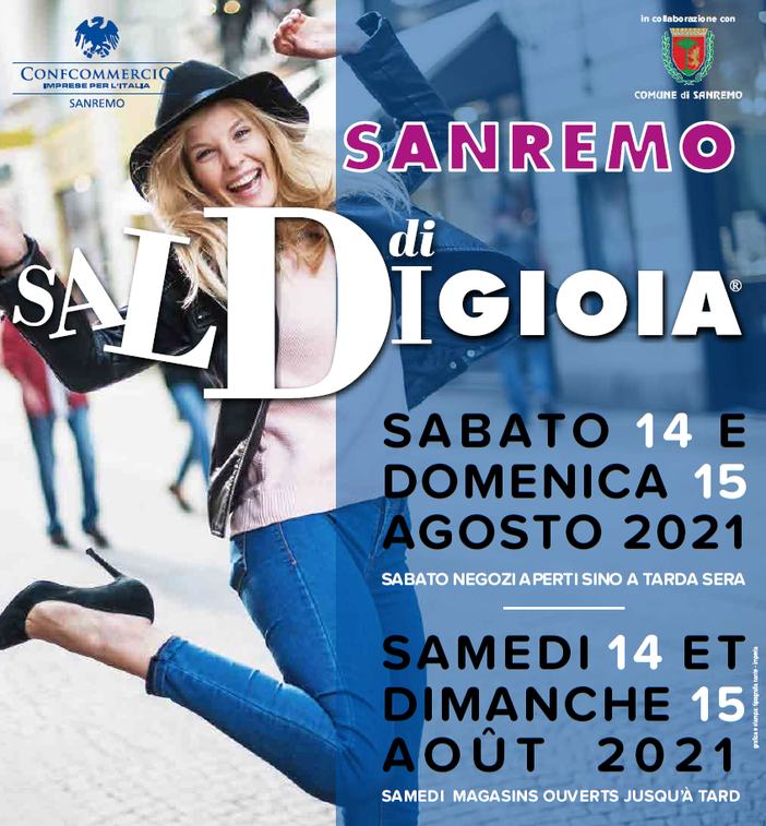 Sanremo: nel weekend tornano i 'Saldi di Gioia', iniziativa della Confcommercio n collaborazione con il Comune Sanremo: nel weekend tornano i 'Saldi di Gioia', iniziativa della Confcommercio n collaborazione con il Comune