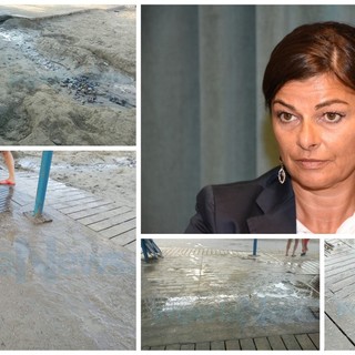 Imperia, Laura Gandolfo: “Sopralluogo alla spiaggia libera inclusiva per verificare che tutto sia in ordine”