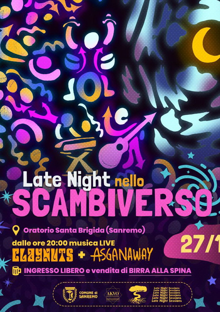 Sanremo: il 27 dicembre appuntamento alla Pigna con 'Late Night Session nello ScambiVerso' Sanremo: il 27 dicembre appuntamento alla Pigna con 'Late Night Session nello ScambiVerso'