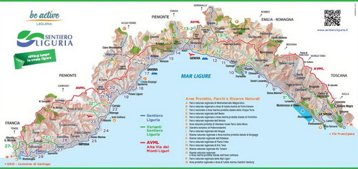 Presentato oggi il 'Sentiero Liguria', itinerario turistico-escursionistico che attraversa tutta la Liguria dal confine francese alla Toscana