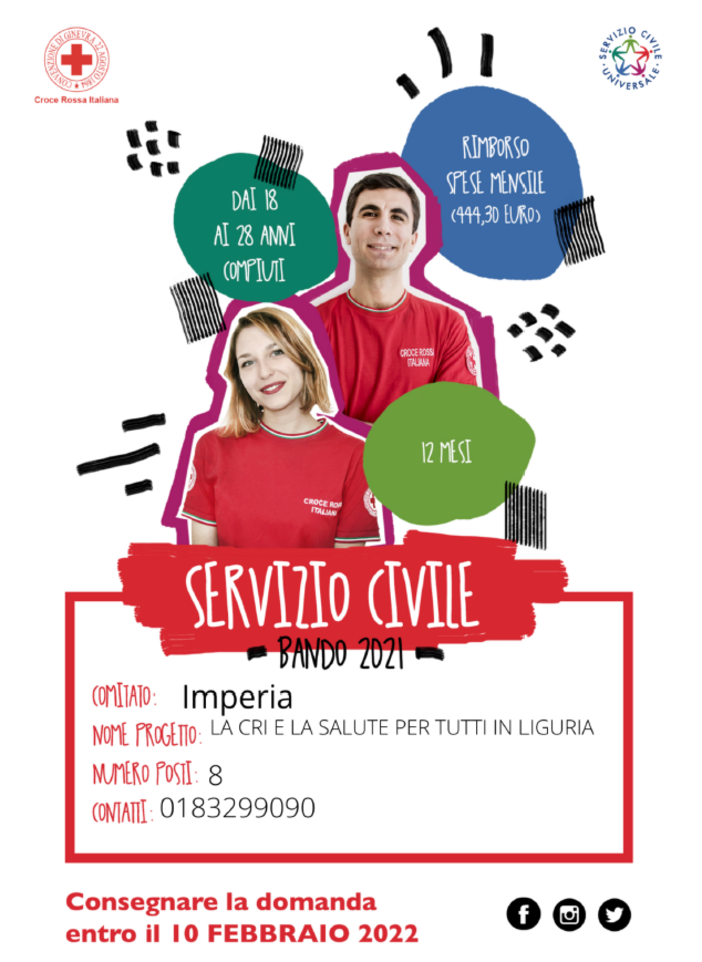 Per il Servizio Civile Universale la Croce Rossa di Imperia cerca 10 giovani da impiegare in due progetti Per il Servizio Civile Universale la Croce Rossa di Imperia cerca 10 giovani da impiegare in due progetti