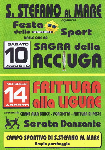Santo Stefano al Mare: questa sera 'Sagra della frittura rivierasca'
