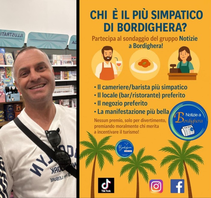 Premiare moralmente chi incentiva il turismo, sui social spopola il sondaggio "Chi è il più simpatico di Bordighera?" (Foto)