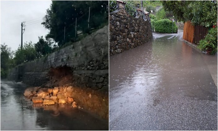 Ventimiglia, maltempo: smottamento in via Fontana (Foto)