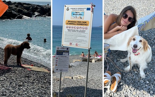 Ospedaletti, tutti pazzi per la Pet's beach area: in spiaggia turisti e cani da tutta Italia (Foto)