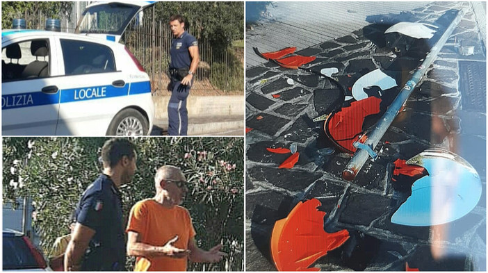 Sanremo: auto abbatte specchio parabolico e perde paraurti, polizia locale sulle tracce del responsabile