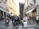 Sanremo: grande sfilata in costume con gli sbandieratori, il corteo storico verso il MOAC