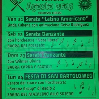 Sanremo: da venerdì 21 a lunedì 24 agosto 'Festa di San Bartolomeo' con il meglio della cucina tipica ligure e abruzzese