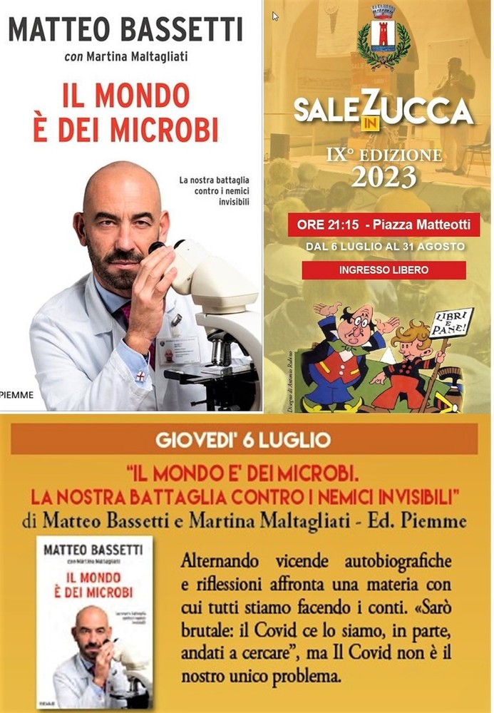 Riva Ligure: Matteo Bassetti apre Sale in Zucca giovedì 6 luglio