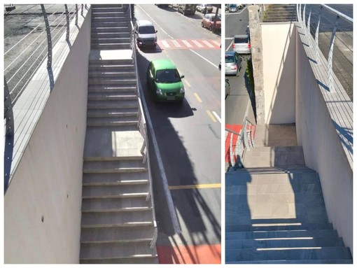 Ventimiglia, nuovo accesso pedonale per raggiungere il parcheggio di corso Genova (Foto)