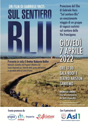Sanremo: giovedì prossimo, proiezione film ‘Sul Sentiero Blu’ in occasione della giornata mondiale della consapevolezza sull'Autismo