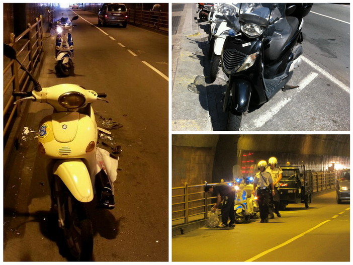 Sanremo: scontro tra scooter nella galleria Francia, è caccia al 'pirata' scappato via a piedi Sanremo: scontro tra scooter nella galleria Francia, è caccia al 'pirata' scappato via a piedi
