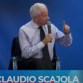 Scajola sul palco di Telese ad un dibattito Scajola sul palco di Telese ad un dibattito
