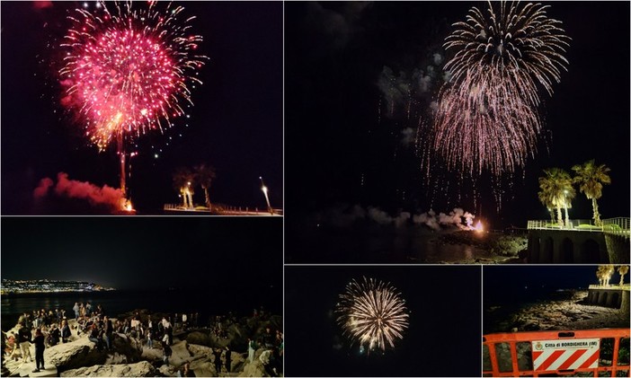 Il cielo si illumina per Sant'Ampelio, in tanti allo spettacolo pirotecnico a Bordighera (Foto e video)