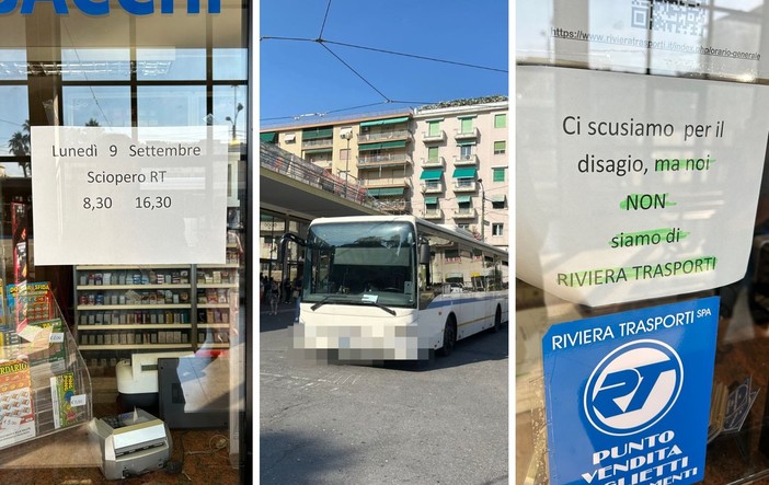 Sanremo: sciopero RT il 9 settembre, alla biglietteria spunta un cartello "Scusate per il disagio, ma non siamo di Riviera Trasporti"