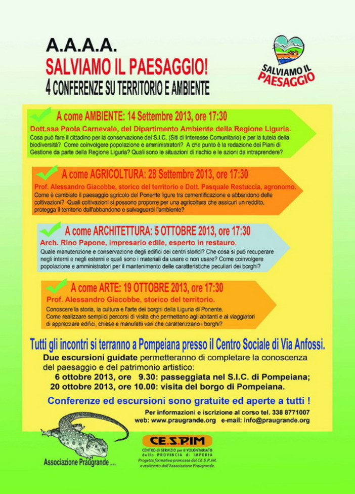 Pompeiana: sabato pomeriggio incontro dedicato all'agricoltura e al paesaggio