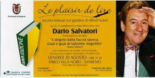 Sanremo: venerdì sera a Villa Nobel  con Dario Salvatori si parla di musica, costume e calcio