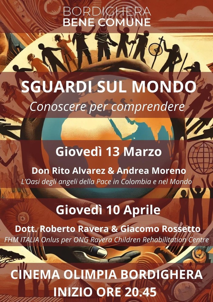 Bordighera, "Sguardi sul Mondo": due incontri per scoprire i progetti umanitari in Colombia e Sierra Leone Bordighera, "Sguardi sul Mondo": due incontri per scoprire i progetti umanitari in Colombia e Sierra Leone