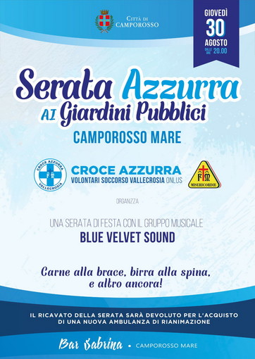 Giovedì prossimo, serata gastronomica e danzante della Croce Azzurra di Vallecrosia Giovedì prossimo, serata gastronomica e danzante della Croce Azzurra di Vallecrosia