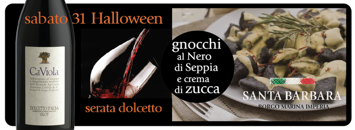 Imperia: per Halloween al Santa Barbara di Borgo Marina aperitivo e degustazione con il dolcetto di Ca' Viola