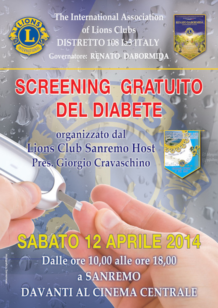 Sanremo: prevenzione del diabete, grande successo per lo screening gratuito fatto dai Lions