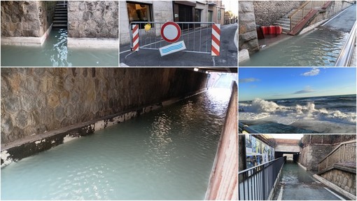 Mareggiata, sottopasso allagato a Bordighera: divieto di transito in via Noaro (Foto e video) Mareggiata, sottopasso allagato a Bordighera: divieto di transito in via Noaro (Foto e video)