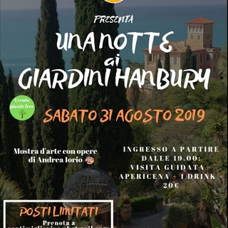 Ventimiglia: sabato "Una Notte ai Giardini Hanbury", aperitivo, visita guidata e dj set.