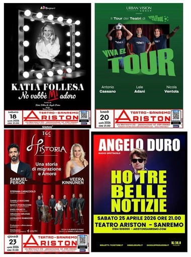 Sanremo, all'Ariston nel mese di aprile comicità, sport e danza sul palco
