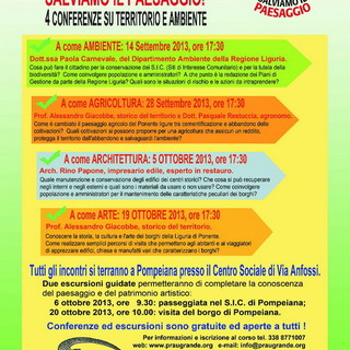 Pompeiana: sabato pomeriggio incontro dedicato all'agricoltura e al paesaggio