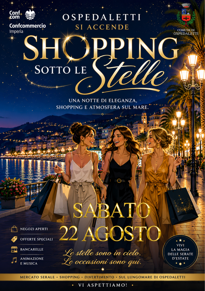 Ospedaletti, tutto pronto per “Shopping sotto le stelle” Ospedaletti, tutto pronto per “Shopping sotto le stelle”