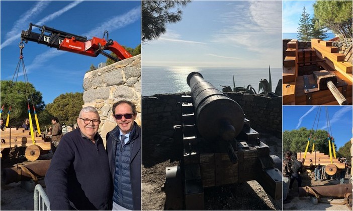 Bordighera, restauro concluso: la struttura del cannone torna al Marabutto (Foto)