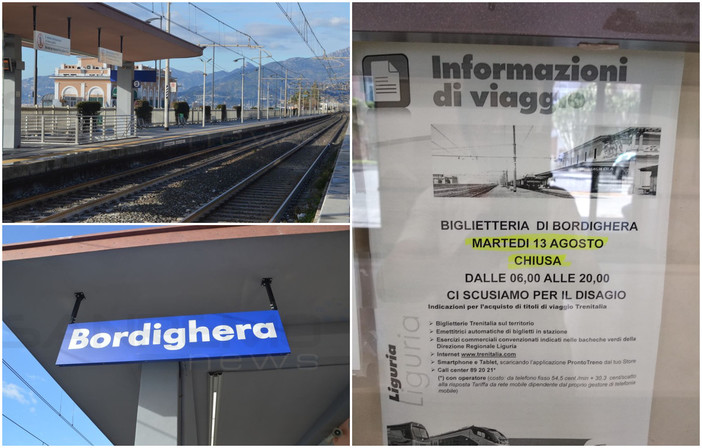 Bordighera: stazione dei treni, biglietteria chiusa a due giorni da Ferragosto, disagi per i viaggiatori in partenza dalla città delle palme Bordighera: stazione dei treni, biglietteria chiusa a due giorni da Ferragosto, disagi per i viaggiatori in partenza dalla città delle palme