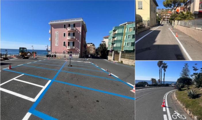 Bordighera, rifacimento della segnaletica orizzontale: continuano i lavori (Foto) Bordighera, rifacimento della segnaletica orizzontale: continuano i lavori (Foto)