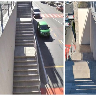 Ventimiglia, nuovo accesso pedonale per raggiungere il parcheggio di corso Genova (Foto)