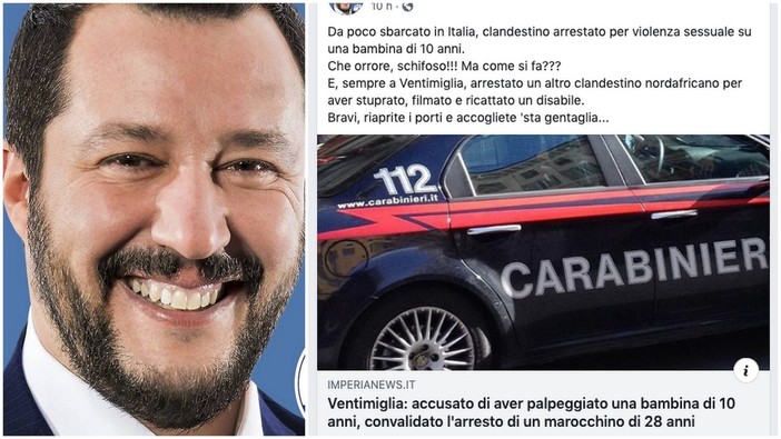 Gravi episodi di cronaca a Ventimiglia: interviene il leader della Lega, Salvini "Bravi, riaprite i porti e accogliete 'sta gentaglia" Gravi episodi di cronaca a Ventimiglia: interviene il leader della Lega, Salvini "Bravi, riaprite i porti e accogliete 'sta gentaglia"