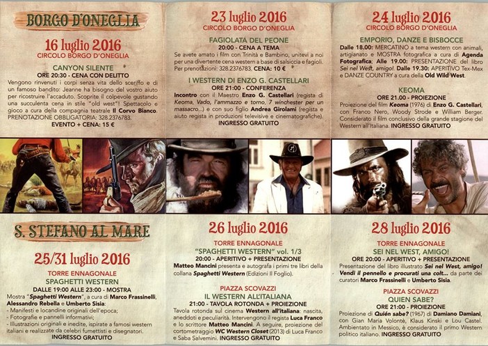 Santo Stefano al Mare: continua l'appuntamento serale con "Spaghetti Western"