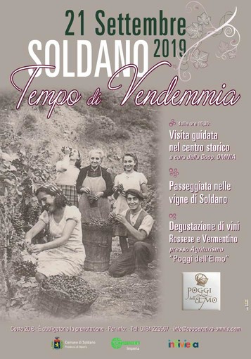 A Soldano è 'Tempo di Vendemmia', al via un tour turistico creato dalla Confesercenti con più tappe, in alcuni luoghi magici del Ponente Ligure A Soldano è 'Tempo di Vendemmia', al via un tour turistico creato dalla Confesercenti con più tappe, in alcuni luoghi magici del Ponente Ligure