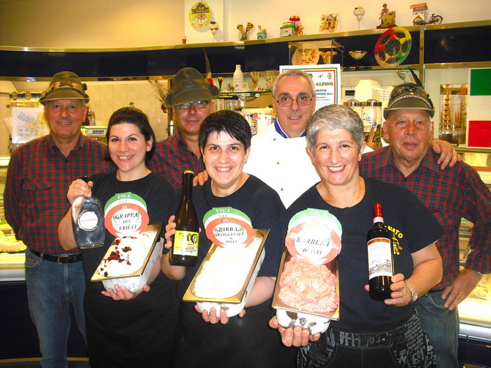 Imperia: alla gelateria 'Tuttogelato', gelati alla grappa e alla birra in onore degli Alpini