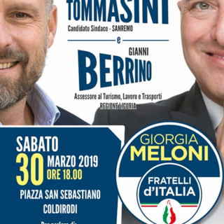 Sanremo: elezioni, a Coldirodi l'incontro con il candidato sindaco Sergio Tommasini e l'assessore regionale Gianni Berrino