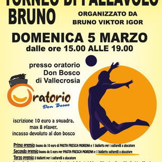 Vallecrosia: domenica prossima, Torneo di Pallavolo all'Oratorio Don Bosco Vallecrosia: domenica prossima, Torneo di Pallavolo all'Oratorio Don Bosco
